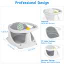 Baby Bath Seat for Babies 6 Months & Up - Bathtub Seats for Babies Sitting Up with Rinse Cup, Non-Slip, Comfortable, Infant Bath Essentials Gray (GREY)