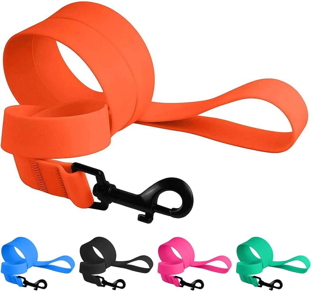 CollarDirect Waterproof Dog Leash Small Medium Large Durable Pet Leashes for Walking Training Running Pink Black Blue Orange Green (L, Orange)