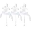 Spout Sippy Cup Conversion Kit for Philips Avent Anti-Colic Baby Bottles, Soft Straw Top and Weighted Straw Transition Kit with Handles, Pack of 3