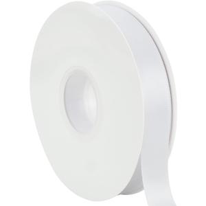 TONIFUL 7/8 Inch x 50yd White Satin Ribbon Thin Solid Fabric Ribbon for Gift Wrapping, Floral Bouquets, Bows and Craft Making, Christmas Valentines Birthday Wedding and Party Decoration