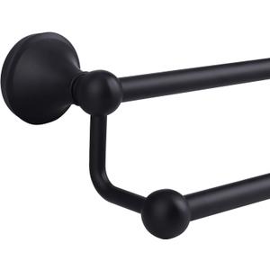 Antique 24 Inch Bathroom Double Towel Bar Matte Black,Towel Racks for Bathroom Wall Mounted,Bathroom Towel Holder Black,Two Towel Rod Hanger for Hotel