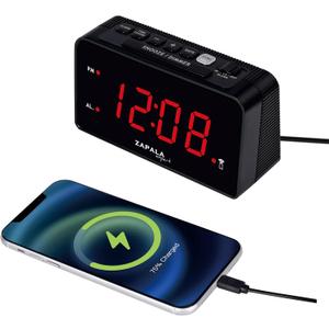 Instant Time Sync Alarm Clock for Bedroom, Loud Alarm LED Bright Display, Simple Basic Digital Clock with USB Charging Port, Adjustable Dimmer, Snooze for Deep Sleepers Kids Elderly