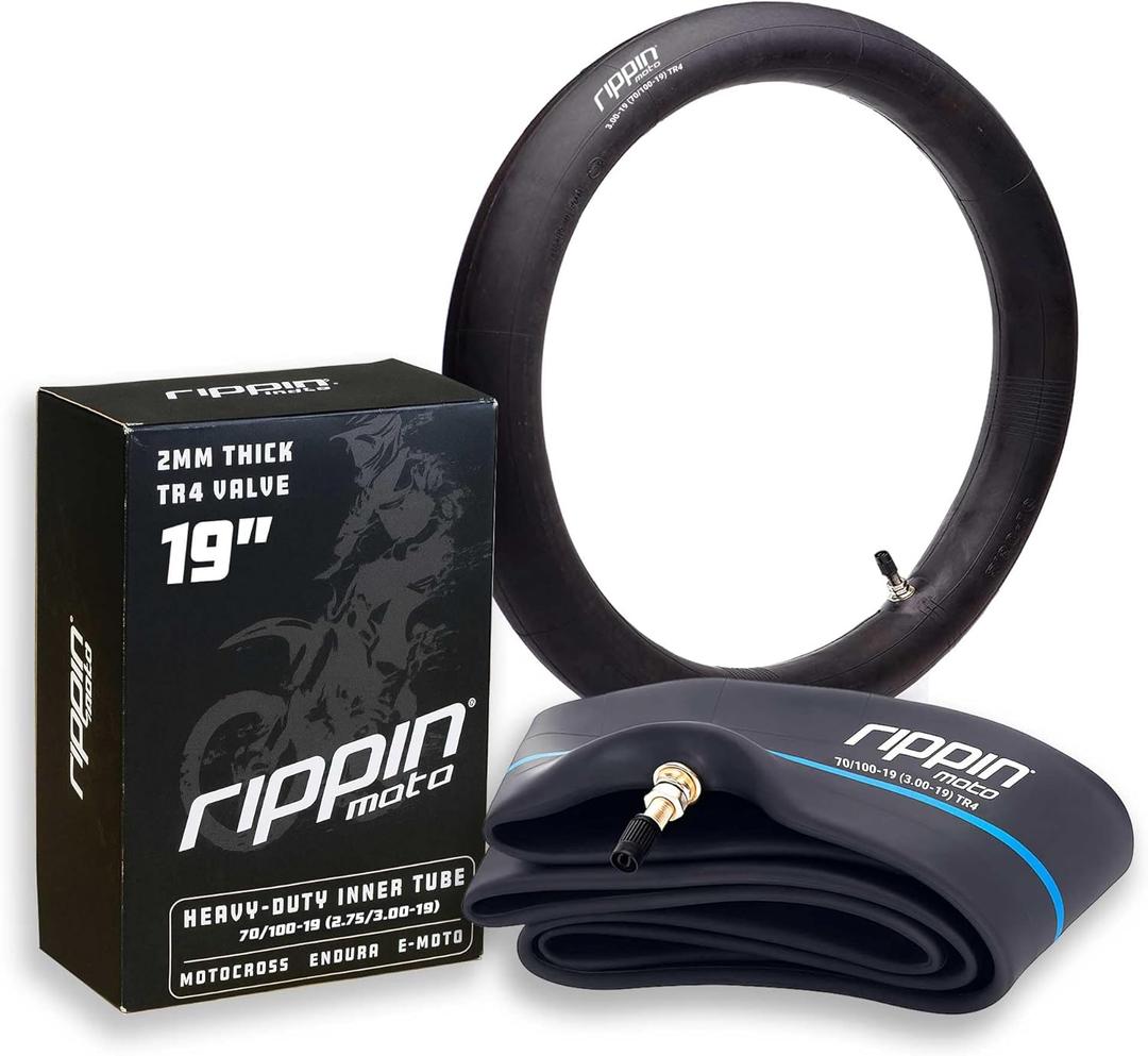 2.75/3.00-19 Heavy Duty Inner Tube (70/100-19) 2.5mm Thick - TR4 Valve - Fits Most 3.0-19 Motocross Tires, Surron Light Bee X, Talaria and Segway X160/X260 2.75/3.00-19 Heavy Duty Inner Tube (70/100-19) 2.5mm Thick - TR4 Valve - Fits Most 3.0-19 Motocross Tires, Surron Light Bee X, Talaria and Segway X160/X260