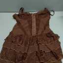 Women's Lace Corset Dress Sexy Mini Party Dress with Built in Shorts (Brown, L)