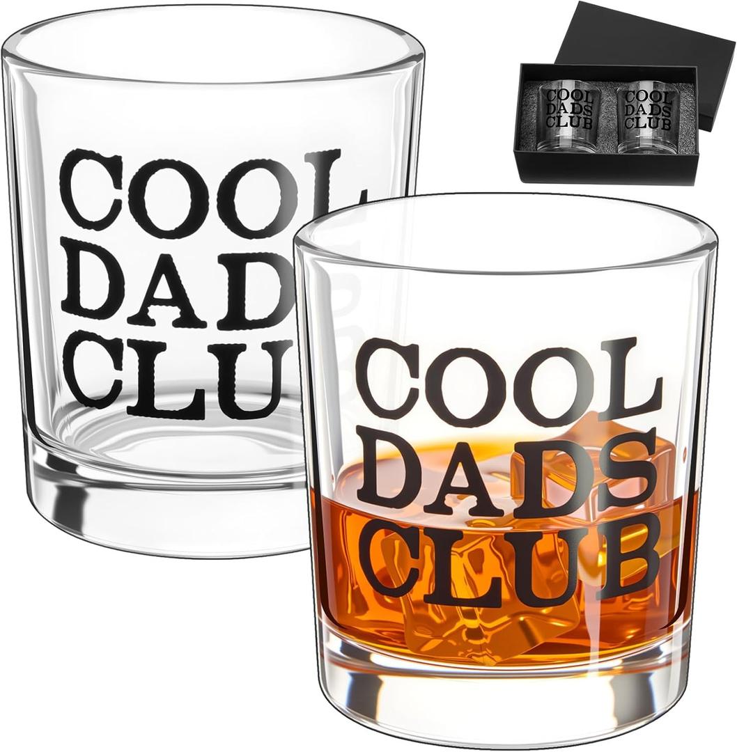 2 Pcs Christmas Daddy's Sippy Cup Whiskey Glass Set in Gift Box for New Dad Father 10 oz Drinking Cups for Xmas Father's Day Birthday