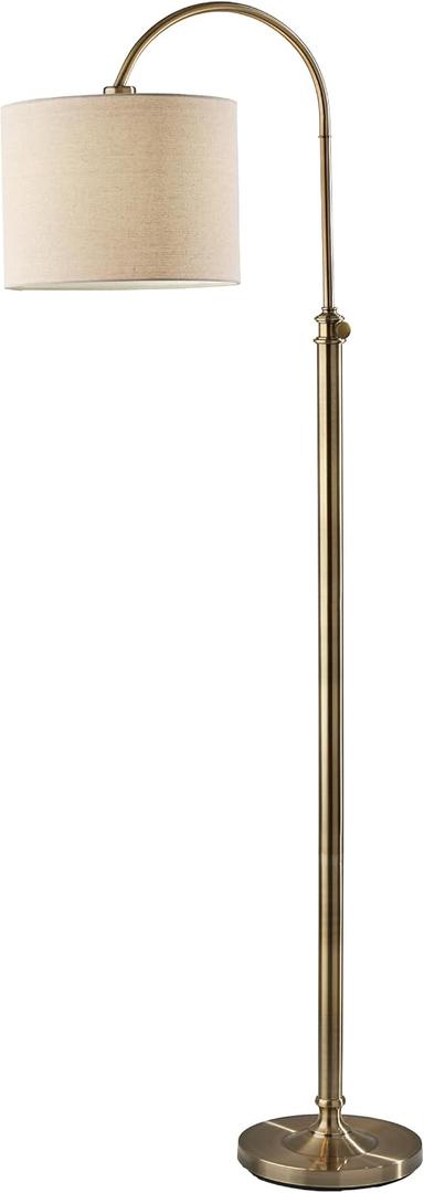 Adesso Floor Lamp, Antique Brass & Oatmeal Linen, Adjustable Height, 58”
Barton 100W Task Floor Lamp with Rotary Switch for Bedroom, Living Room, Reading Nook, or Home Office Lighting