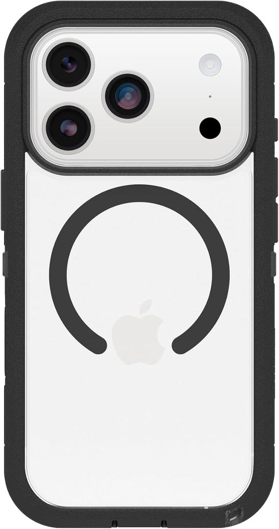 OtterBox iPhone 17 Pro Defender Series Pro XT Clear Case - Dark Side - Black - Tough, Rugged & Durable iPhone Case, Snaps on MagSafe