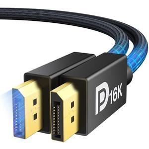 IVANKY 80Gbps Displayport Cable 2.1, 16K DP Cord [16K@60Hz,8K@120Hz,4K@240Hz], Display Port 2.1 Cable Support HDR10, HDCP, DSC 1.2a, for 5090,7900Graphics/PC/TV/Gaming Monitor, 6.6FT