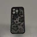 Magnetic Floral Case for iPhone 16 Pro [Compatible with MagSafe] Cute Aesthetic Summer Black Hibiscus Flowers Design, Translucent Shockproof Cover with PC Hard Back & Soft TPU for Women Girls