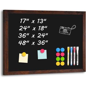 4 THOUGHT Large Magnetic Chalk Board 48" x 36", Rustic Brown