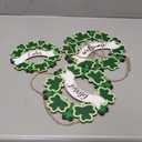 St Patricks Day Decorations St Patricks Day Wreath Wooden Shamrock Wreath Lucky Blessed Welcome Sign for Front Door St Patricks Day Door Decorations for Wall Door Indoor Home Decor