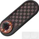 Multifunction Car Anti-Slip Mat, Rotatable Temporary Parking Number, Universal Auto Dashboard Organizer Pad Accessory for Phones, Sunglasses, Keys (Brown/Gold)