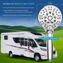 RV Shower Head with Hose, Shower Head with Handheld, 10 Modes High Pressure Shower Heads for Home/RV/Camper/Travel Trailer, Handheld Shower Head Holder and Extra Long 5ft Stainless Steel Hose