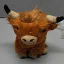 Highland Cow Stuffed Animal Toy, Adorable Highland Cow Plush, Scottish Cow Plush Toy, Farm Animal Cattle Plush Decor Gifts for Kids Baby Girls Boys (Brown Cow)