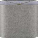 Aspen Creative 37002 Contemporary Oval Hardback Shaped Spider Construction Lamp Shade in Sliver Grey, 13 1/2" wide (8" + 13 1/2") x (8" + 13 1/2") x 10 1/2"