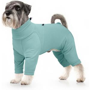 Recovery Suit for Small Medium Large Dogs, Adjustable Surgical Recovery Suit for Dogs Female Male, Zipper On 4 Leg Long Sleeve Dog Pajamas Onesie for Shedding Anti-Licking Wound Skin Disease, Size M