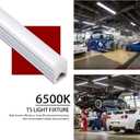 8 Pack LED Shop Light 4ft, 20W 2200lm 6500K (Super Bright White), T5 Integrated Fixture with Linkable Shop Light, Corded Electric with Built-in ON/Off Switch