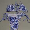 BYFINECANY Women's Floral Printed Bathing Suit Halter Paisley Summer Swimsuit Bikinis Set, S