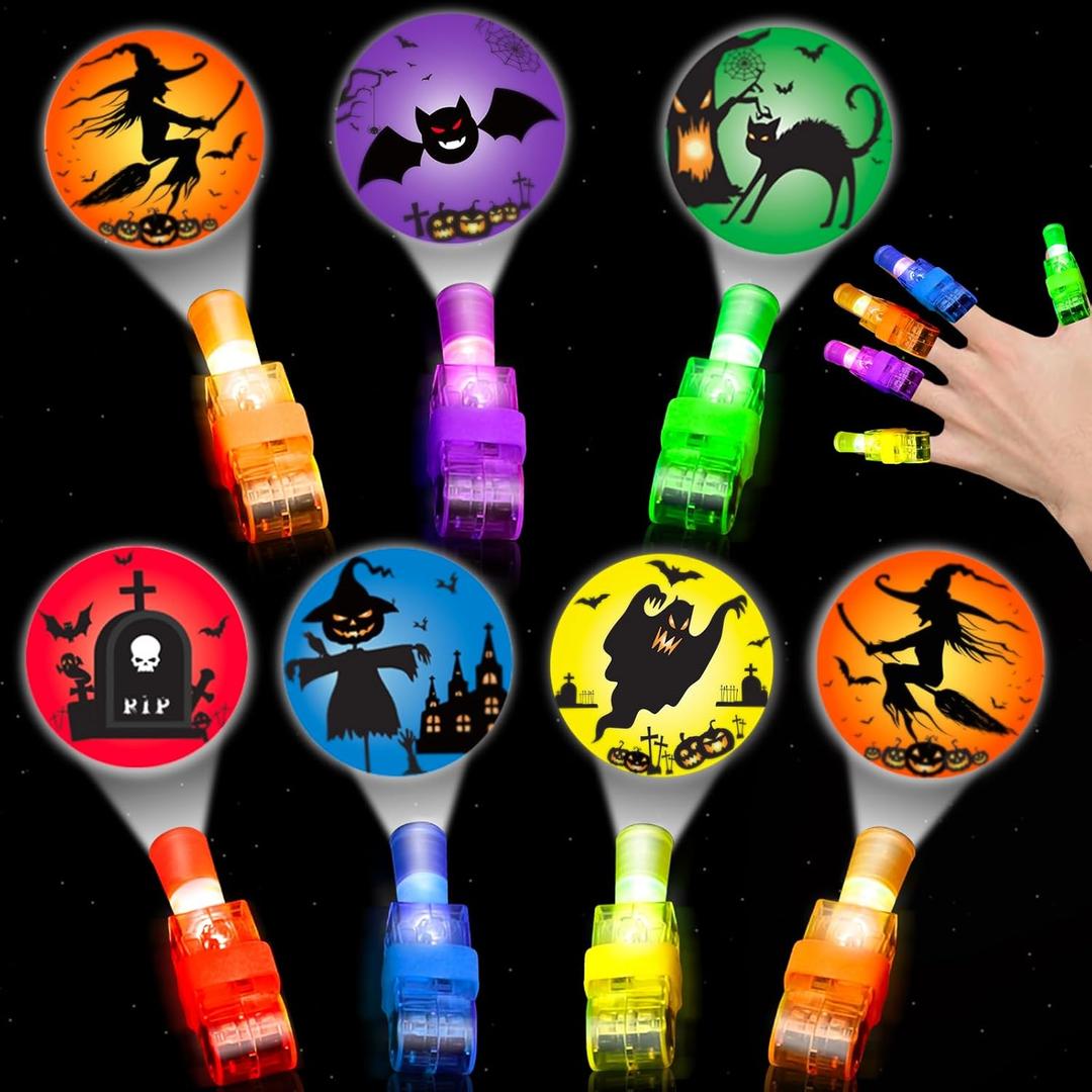 Halloween Party Favors for Kids 36 PCS LED Light Up Finger Lights Halloween Goodie Bag Fillers Stuffers, Glow in The Dark Toys Bulk Halloween Treats Non Candy for Party Classroom Prizes Trick or Treat
