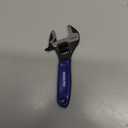 WORKPRO 4-Inch Mini Adjustable Wrench, Cr-V Steel Wide Jaw Black Oxide Wrench for Small Nuts, Metric & SAE Scales, for Home, Workshop and DIY (Blue)
