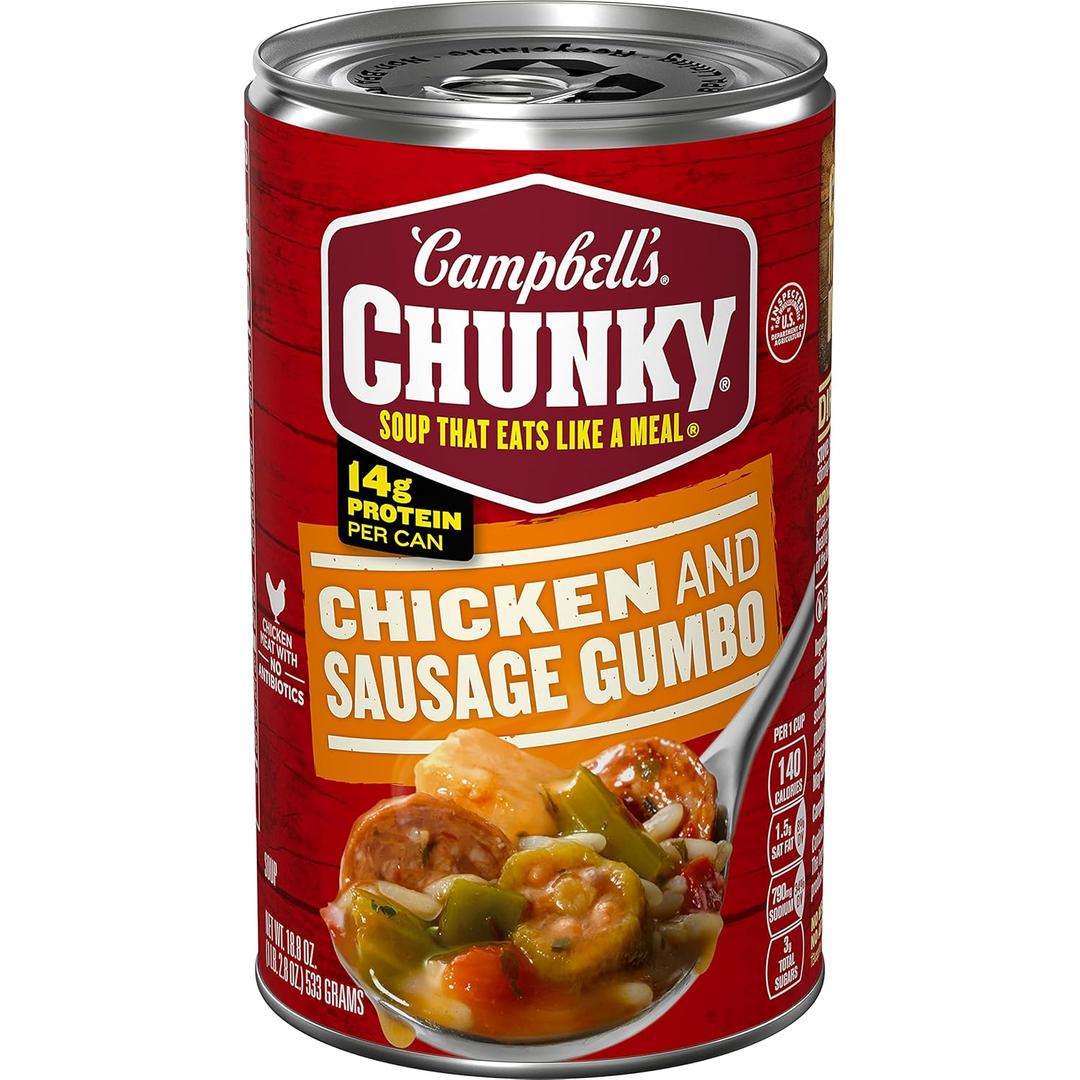 Campbells Chunky Soup, Chicken and Sausage Gumbo, 18.8 Oz Can
