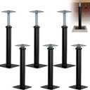 (6-Pack) 11"-16" House Floor Jacks for Leveling, 6,600 lbs Heavy Duty Adjustable Jack Post, Galvanized & Painted Permanent Basement Support Posts for Crawl Space, Joists, Beams and Foundations (Black)