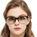 MARE AZZURO Oversized Reading Glasses Women Retro Square Readers (Black+clear, 1.50)