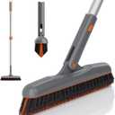 Eazer 53 Grout Brush with Long Handle, 180Rotation Tile Grout Cleaning Tool, V-Shape Shower Scrubber Cleaner, Stiff Bristle for Cleaning Bathroom Wall, Baseboards, Tile Floors - 2 Head
