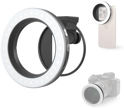 SmallRig Vibe P30 67mm Ring LED Video Light, Compact Bi-Color Light with High CRI ≥90, for 67mm Phone Mounts/Cases/Lenses, for Content Creation, Universal Threaded Filter Adapter Kit 5203