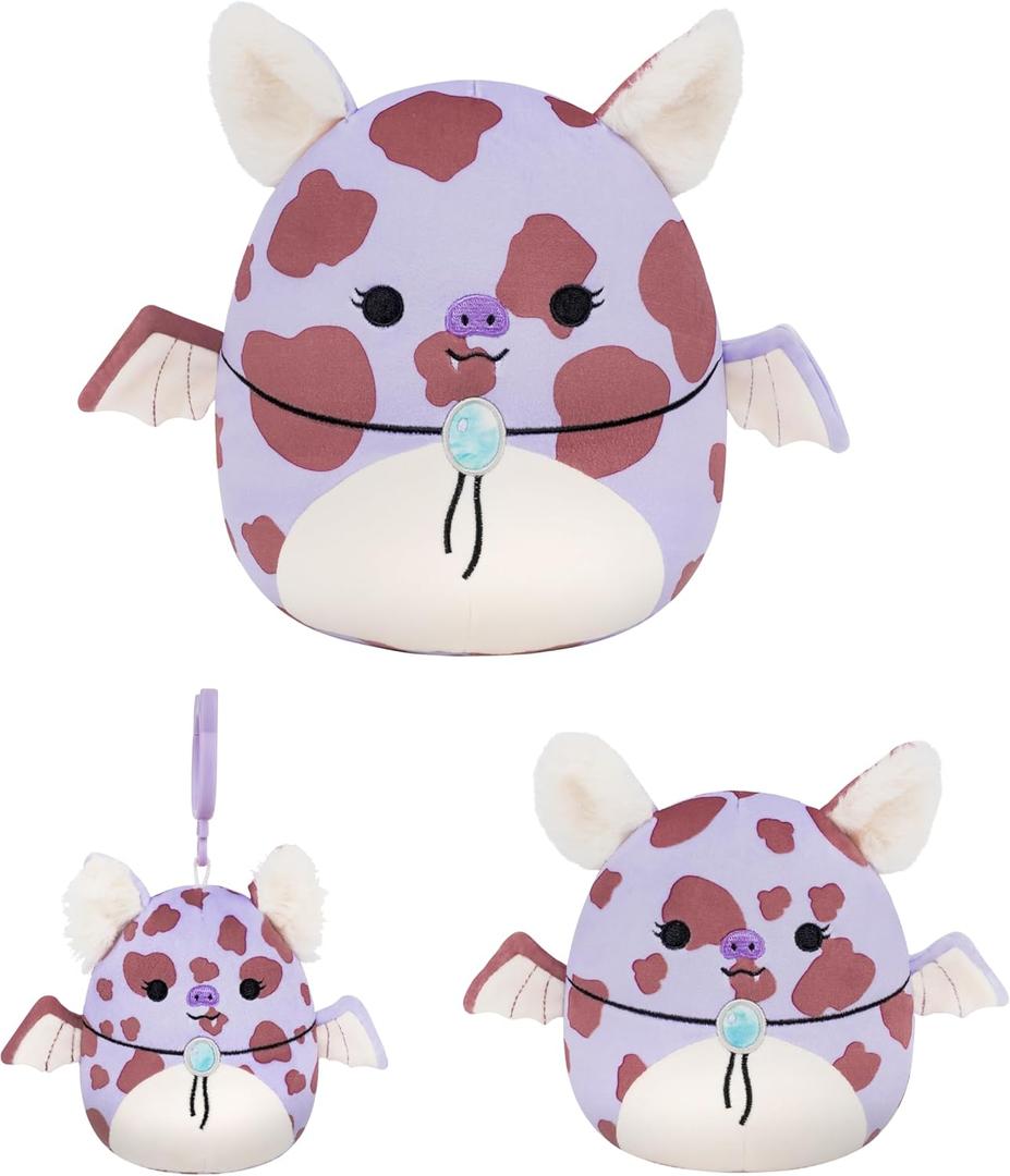 Squishmallows Original Jolene The Lavender Spotted Cowgirl Fruit Bat Multisize Combo Pack  Official Jazwares Plush (Amazon Exclusive)
