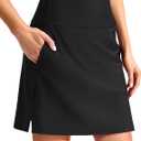 SANTINY 18" Long Swim Skirts for Women Tummy Control High Waisted Swimsuit Bottoms Modest Bathing Suit Skirt (Black, XL)
