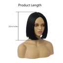 MAGQOO Black Wig for Women Black Bob Wig Short Black Wig Straight Black Wigs Middle Part Synthetic Heat Resistant Cosplay Costume Party Wigs (12 Inches)