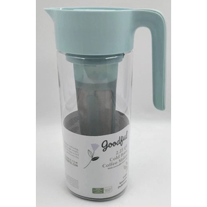 Goodful Cold Brew Iced Coffee Maker, Durable, Shatterproof Tritan Pitcher, LeakProof Lid, Large Capacity with Deluxe Stainless Steel Filter, 2.25Quart, Aqua