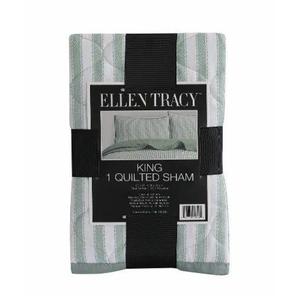 Ellen Tracy™ Stripe Single King Quilted Sham - Green, 20x36 100%Polyester