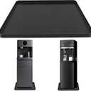 Water Cooler Mat, 24x16 Inch Silicone Drip Tray with Raised Edge, Non-Slip Appliance Protector Pad for Hardwood Floors & Carpets, Kitchen, Pet Feeding Area, Door Entry - Easy Clean (Black)