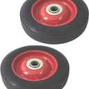 2 Pack - Solid Rubber Flat Free Tire 6" x 1.5" Hand Truck Wheel - 1.25" Offset Hub 5/8" Axle - 350 lbs Capacity