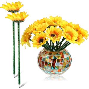Chinco 16 Pcs Sunflower Pens Artificial Flowers Ballpoint Pens Creative Sunflower Gel Ink Pen 0.7mm Flower Writing Pen for Office Home Present Party Favor Decor