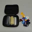 Topus 3 Pieces Medium Guitar Slide , Guitar Accessories Kit Include 10 Pieces Guitar Picks and   Plastic Thumb & Finger Picks in Storage Box
