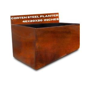 Corten Steel Planter Large Rectangle for Outdoor, Metal Planter Box - 46x20x20 inch - Flower Pot for Garden, Patio, Commercial, Farmhouse, Industrial - Long Rectangular Plants Container