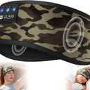 LOVE EYE Sleep Headphones Wireless Headband Headphones Bluetooth 5.4 for Side Sleeper Bluetooth Headband Earphones for Sports for tech Gadgets Gifts (Camouflage Brown)