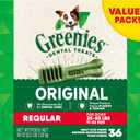 Greenies Original Regular Dental Dog Treats, 36 oz. Pack (36 Treats), Best By 19 FEB 26