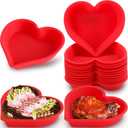 12 Pcs Heart Cake Pan Silicone Heart Cake Molds Baking Pan Nonstick Molds for Anniversary Birthday Snack Cupcake Baking (4 Inch)