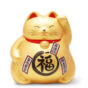 Large Banko Ware Lucky Cat Piggy Bank – 7.8 inches Traditional Japanese Maneki Neko Figurine with Red Mat, Feng Shui Decorative Ornament for Home or Office, Perfect Souvenir or Gift (Gold)