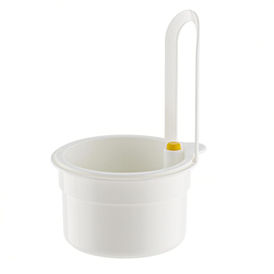 Hanging Food Waste Catcher for Sink, Sink Strainer Basket with Press Dumping, Self-Cleaning Design – Food Strainer for Sink, Faucet-Mounted Trash Catcher for Kitchen (White)