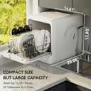 Hermitlux Countertop Dishwasher, 6 Wash Programs Slim Size Portable Dishwasher