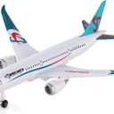 OTONOPI Airplane Toys Bump and Go Airlines Die Cast Metal Model Plane Toy with Lights and Sounds for Kids LightBlue