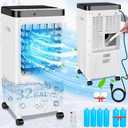 Portable Air Conditioners,3 IN 1 Room Air Conditioners,Swamp Cooler with Large Gal Water Tank,Ac Unit wiith Timer,3 Speeds,80° Oscillation,Air Cooler for Room Kitchen Bedroom