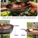 3" Deep Metal Bird Bath for Outdoors, Removable 13" Dia Bowl with Stable Upgrades Stake, Easy to Clean Birdbaths for Garden Yard Lawn Decor 1.4 Gallon