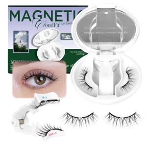 BEYELIAN Portable Magnetic Eyelashes with Applicator Kit All-In-One Box, Upgrade Soft Reusable Magnetic Lashes, No Glue Needed False Eyelashes AYT27 (Lightweight & Comfortable)
