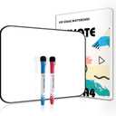 Small Dry Erase White Board for Kids & Students, 12"x 8" Handheld Double-Sided Mini Writing Board | School Home Office Use | 2 Magnetic Marker Pens Included